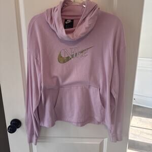 Women’s Lilac Purple Nike Hoodie Gold Long Sleeve Size Medium